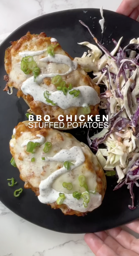 Elevated Flavor: BBQ Chicken Stuffed Baked Potatoes with Gruyere