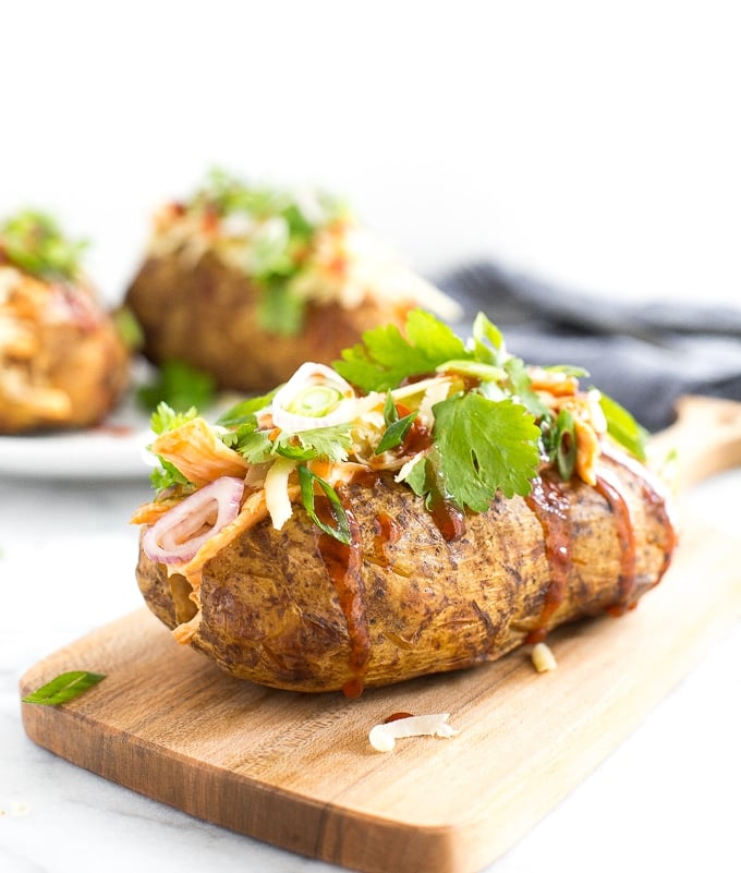 Gourmet in an Hour: Easy BBQ Chicken Stuffed Baked Potatoes